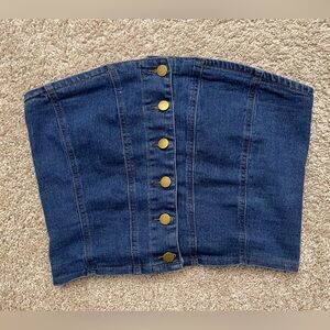 (sold) Zoe & Zoey Denim Strapless Top festival summer casual boho